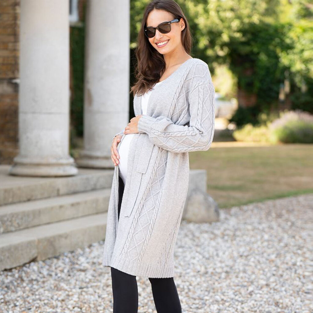 Cable Knit Maternity Cardigan