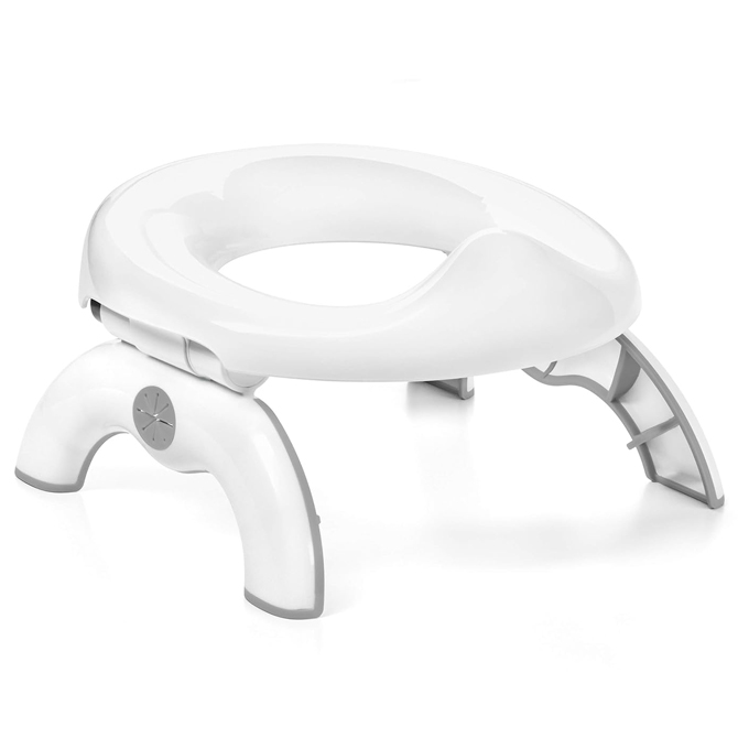 A short white potty chair.