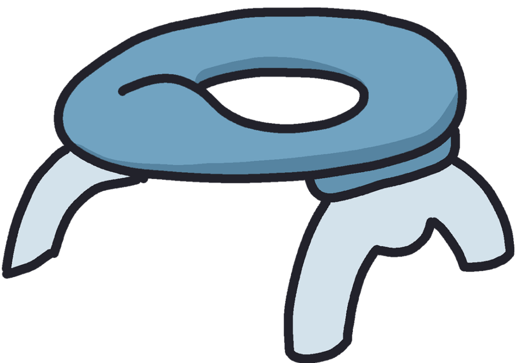 Cartoon of a small potty seat.