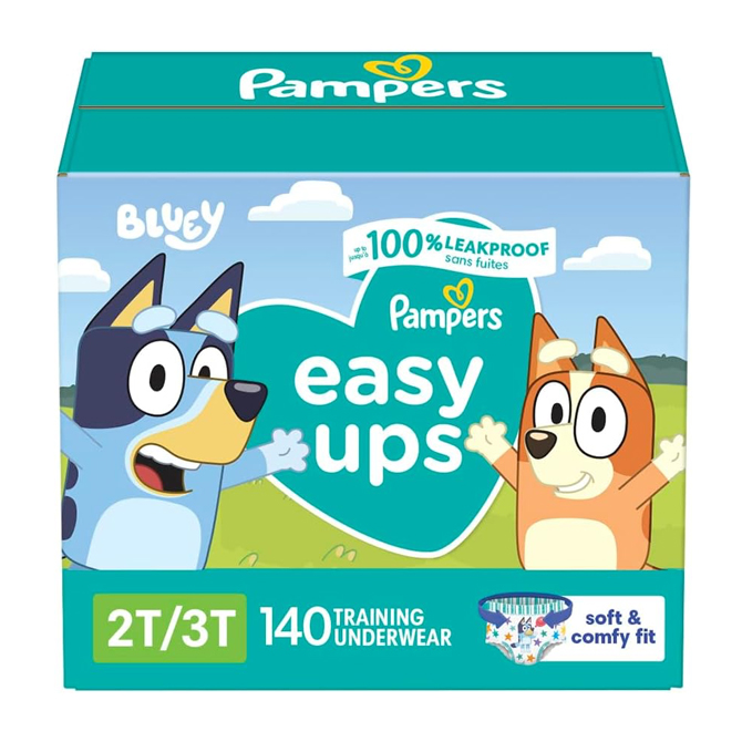 Package of Pampers Easy Ups.