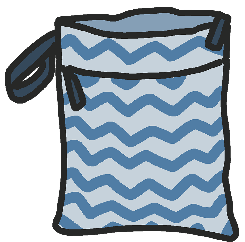 Cartoon of a wet/Dry bag.