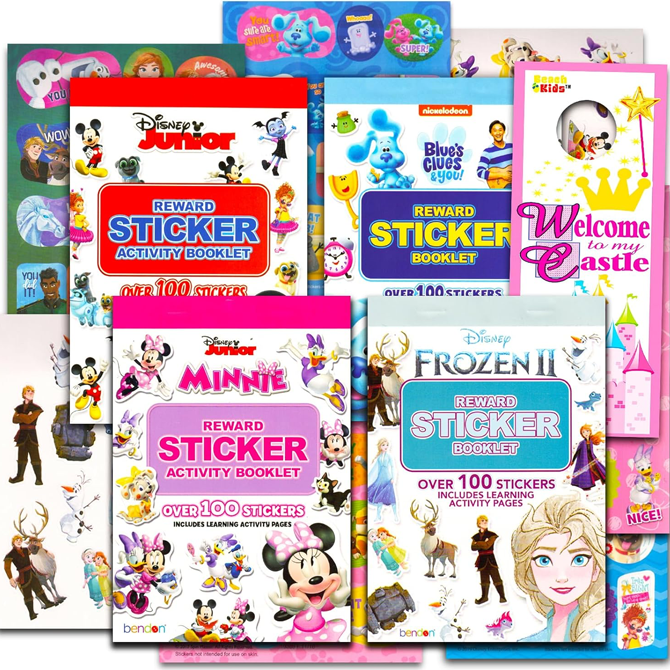 Sticker books that feature Disney characters.