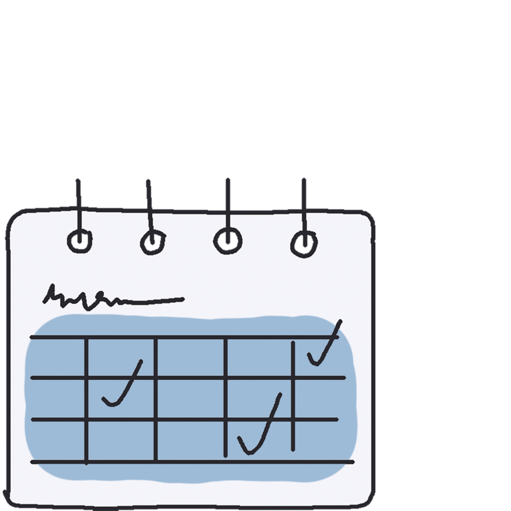 Cartoon rewards chart with checks.